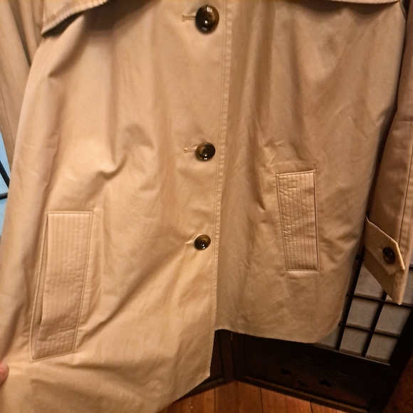 London Fog Collection Cream Button Up Jacket With Hood - Picture 8 of 15